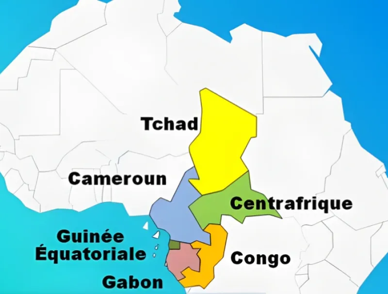 Carte des pays de la CEMAC