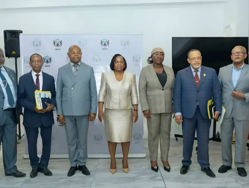 Les présidents des différentes Commissions aux côtés de la présidente du Sénat, Huguette Nyana Ekoume-Awori Onanga