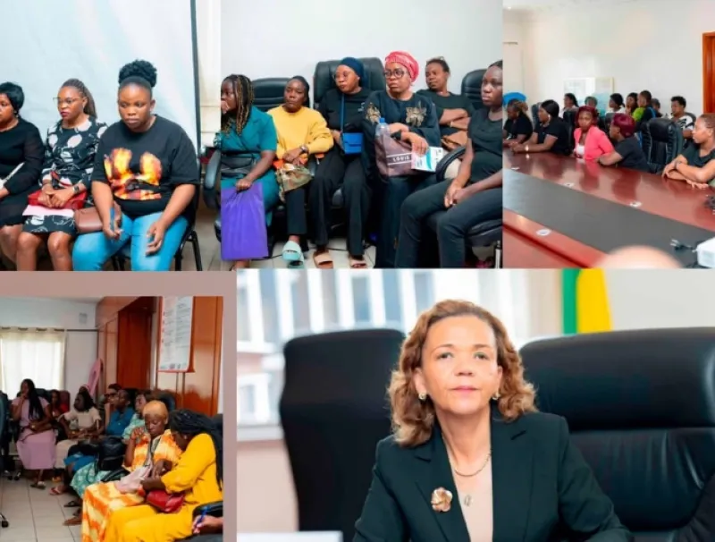 Vue de la rencontre entre la ministre Nkana Ayo-Bivigou et les infirmières.