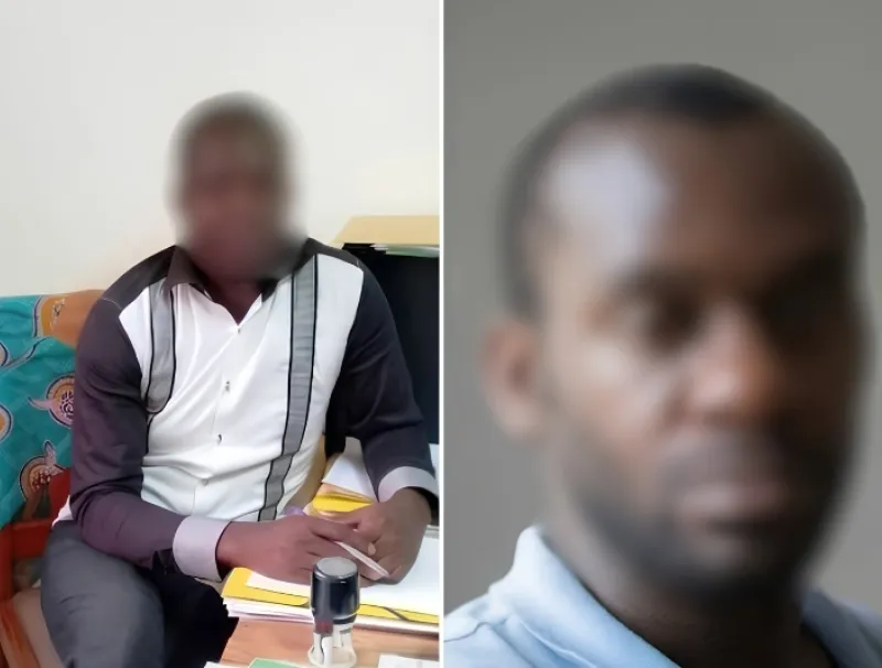 Stéphane Israël Moussavou, fondateur du Complexe scolaire privé laïc "Le Printemps", et Dany Éloge Papé, proviseur de l'établissement