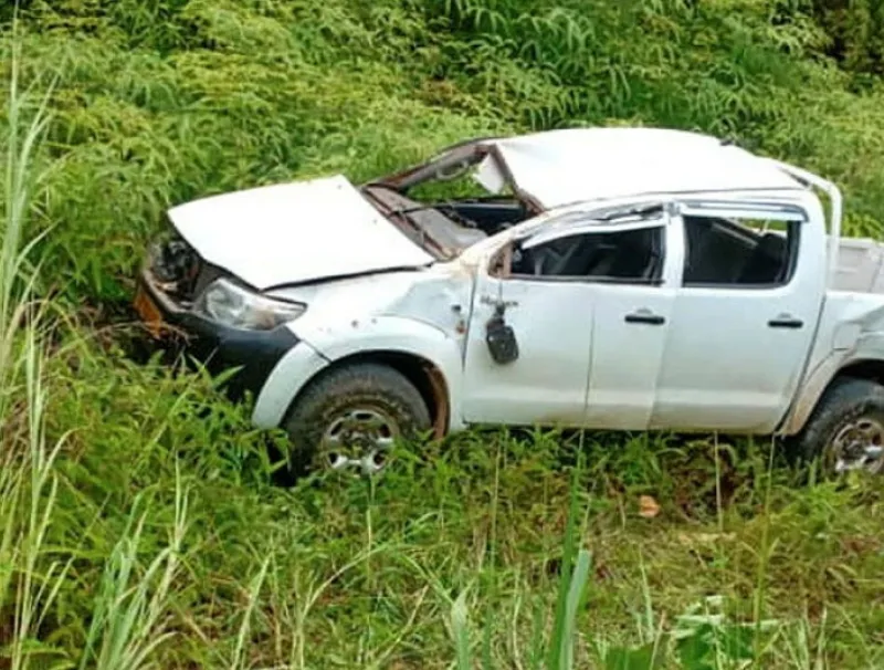 Véhicule accidenté à Tchibanga