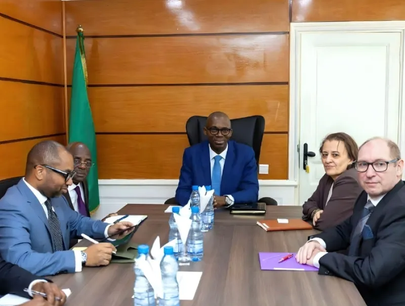 Thierry Minko, ministre de l'économie et une délégation du FMI 