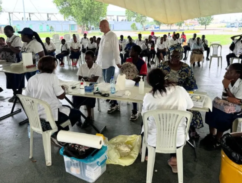 Un instantané de a séance de dépistage sur le diabète organisée par Le Lions Club Assala à Port-Gentil © DR