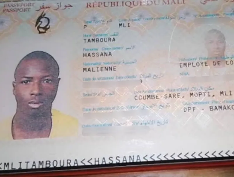 Le passeport de Tamboura Hassana