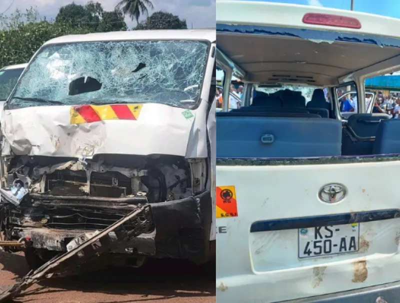 Image du bus accidenté ayant foncé sur des élèves à Moanda © DR