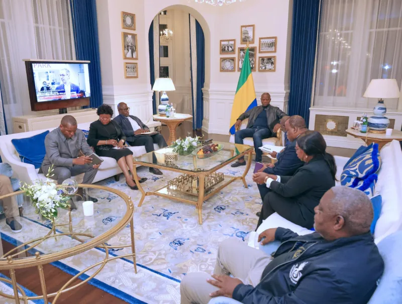 Oligui Nguema recevant les diplomates gabonais aux Etats Unis © DR