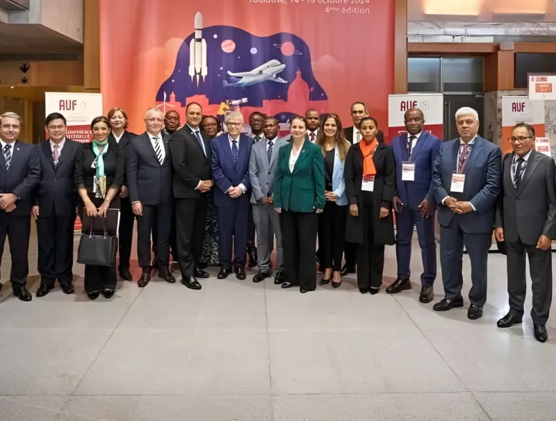 Le ministre de l’Enseignement supérieur parmi ses collègues lors de la Semaine mondiale de la Francophonie scientifique.