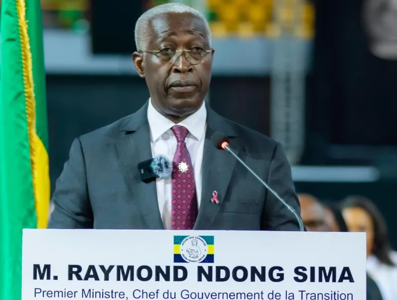 Le Premier ministre Raymand Ndong SIma, Cérémonie du colloque de la fonction publique. 14 octobre 2024 © DR