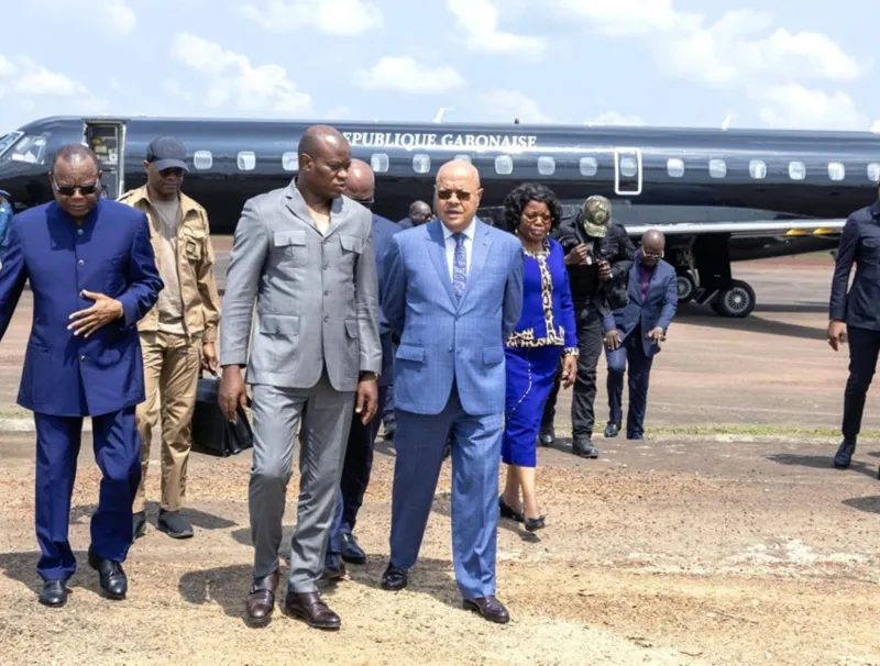 Arrivée à l’aéroport de Franceville, le Président de la Transition, S.E. Brice Clotaire Oligui Nguema © Presse Présidentielle