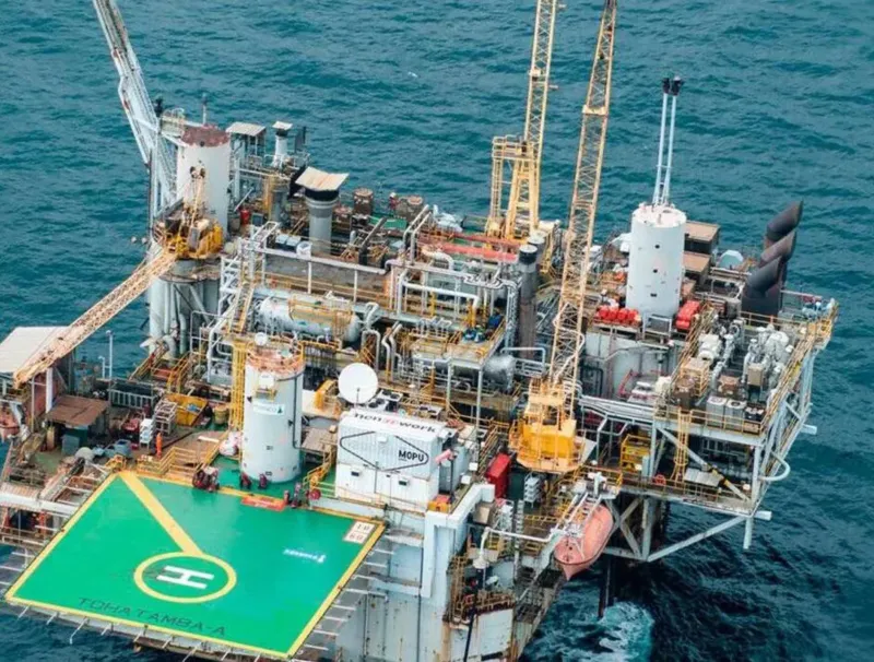 Plateforme pétrolière Becuna, un site opéré au large de Port-Gentil par Perenco Oil & Gas Gabon © DR