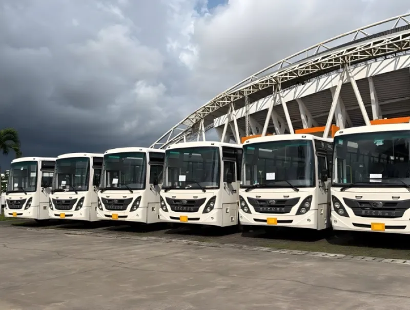 Une vue des nouveau bus de la sogatra