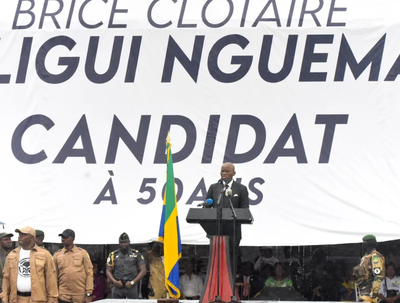 Déclaration de candidature à l'élection présidentiel de Brice Clotaire Oligui Nguema à la Cité de la démocratie.