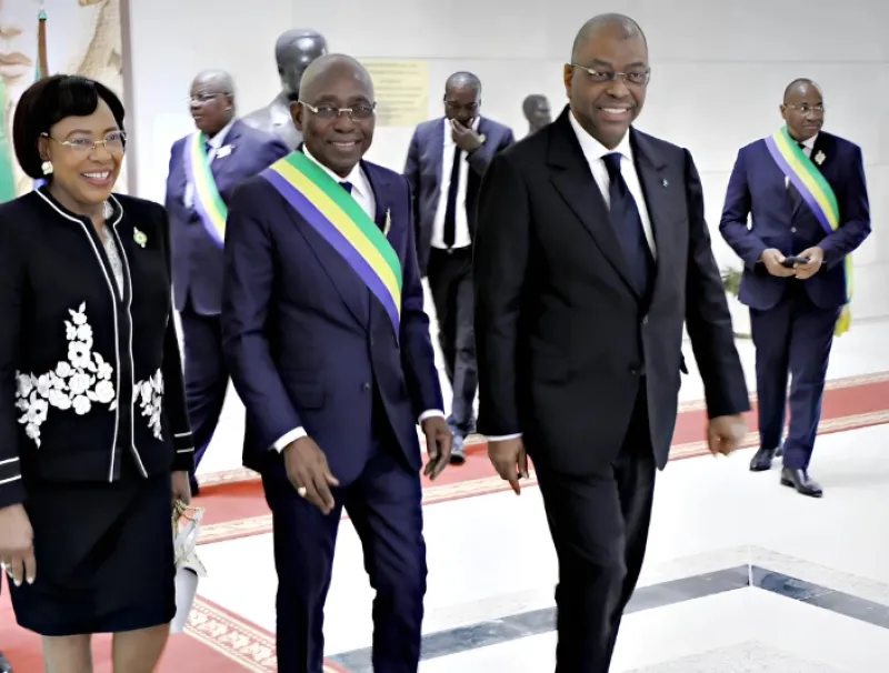 Les présidents de l’Assemblée nationale, Jean-François Ndongou, et du Sénat, Paulette Missambo