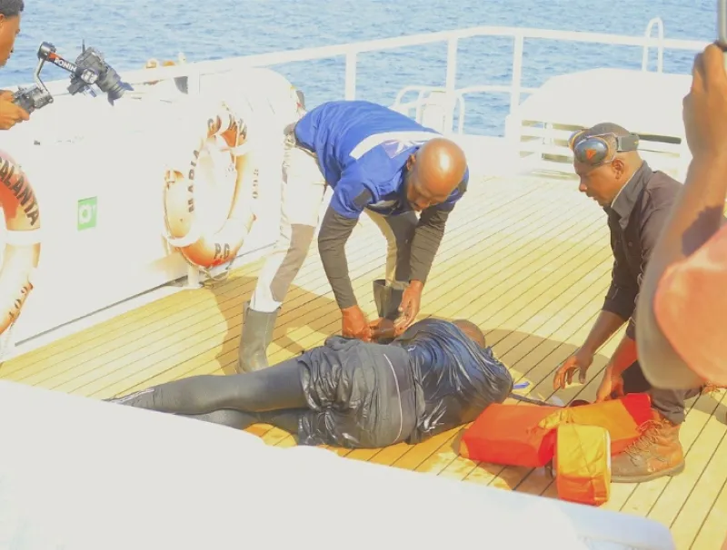 Port-Gentil/Sécurité maritime : la compagnie NGV teste sa capacité de réaction en mer. © DR