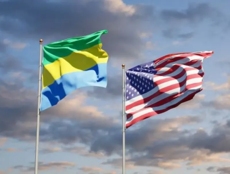 Drapeaux USA-Gabon