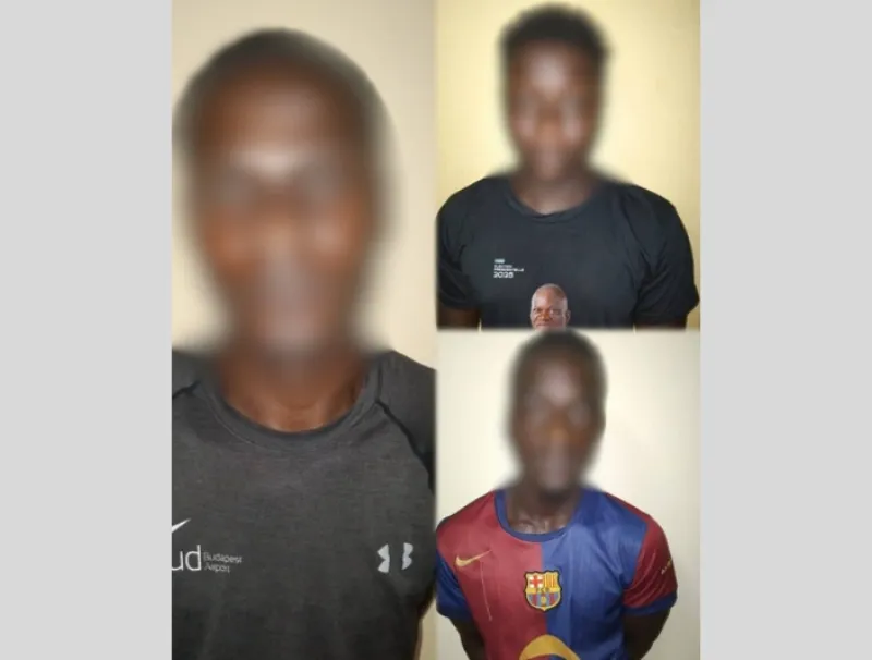 Junior Nzue  Okouaga, Méola Garry Nzengue et Zidane Malonga, les trois Gabonais auteurs du viol en réunion d'une fillette de 11 ans à Franceville.