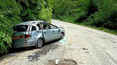 Le véhicule dans lequel le pandore a trouvé la mort.