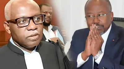 Alain Claude Bilie-By-Nzé, président du parti Ensemble pour le Gabon (EPG) et Me Moubembe