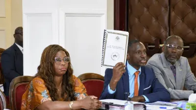 Ariel Éloi Iwangou-Iwangou, le président du PRD, lors de son audition