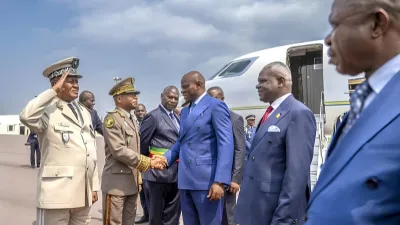 Brice Clotaire Oligui Nguema, président du Gabon à son arrivée à Brazzaville