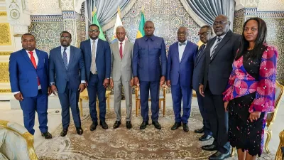 Brice Clotaire Oligui Nguema, président du Gabon et membres du bureau du conseil municipal de Libreville