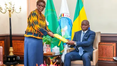 Brice Clotaire Oligui Nguema, président du Gabon et Louise Pierrette Mvono