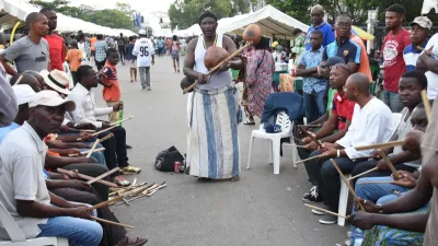 Un chanteur du Mvet ayant captivé l’attention des fans lors de la 14e édition de la Fête des cultures 2018