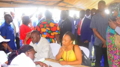 Stand de dépistage à Oyem.