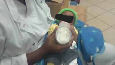 L’enfant ici pris en charge à l’hôpital militaire du PK 9