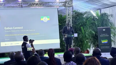 Eric Boumah, directeur général des Impôts lors de son discours