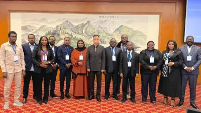 Vue des journalistes prenant part au séminaire à Beijing, en Chine.