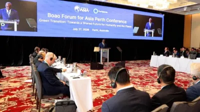 Hermann Immongault, vice-président du gouvernement gabonais au Forum de Boao en Australie