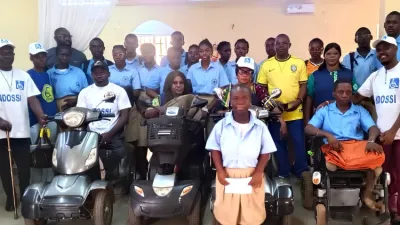 Au terme du lancement de la caravane du Lycée technique Alexandre-Bianguet de Tchibanga.