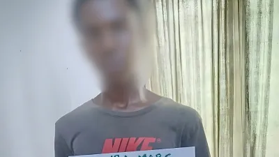 Le mis en cause, Marc Ndoumba alias ‘‘Money’’,avec sa marchandise