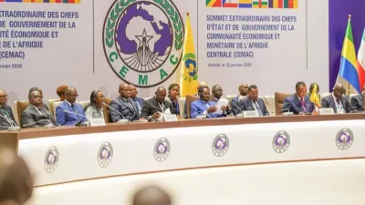 Brice Clotaire Oligui Nguema, président du Gabon lors des travaux de la CEMAC