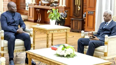 Brice Clotaire Oligui Nguema, président du Gabon et Eugène Mba, maire de Libreville
