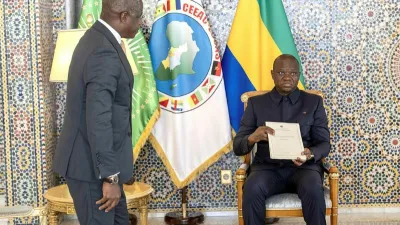 Brice Clotaire Oligui Nguema, président du Gabon et hermann Immongault, vice-président du gouvernement