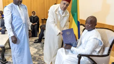 Brice Clotaire Oligui Nguema, président du Gabon, à la mosquée Hassan II