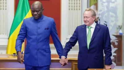Brice Clotaire Oligui Nguema, président du Gabon et Andrew Forrest, le patron de Fortescue