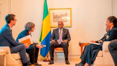 Brice Clotaire Oligui Nguema, président du Gabon et les dirigeants d'Air France