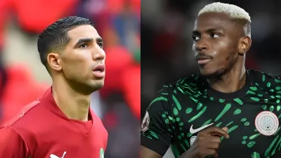 Achraf Hakimi, footballeur international marocain, Victor Osimhen footballeur nigérian international nigérien