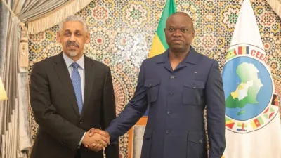 Brice Clotaire Oligui Nguema président du Gabon et Sidi Ould Tah président du Groupe de la Banque africaine de développement