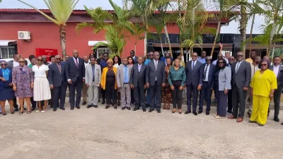 Les participants, après l’ouverture de l’atelier à Nkok.