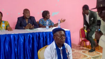 Raphaël Edzang, dans son fauteuil de président du RPG