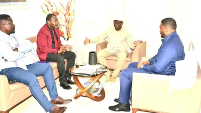 Pierre Alain Mounguengui lors de la rencontre avec les dirigeants de Mangasport