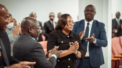 Huguette Yvonne Nyana Ekoume-Awori, au terme de son élection à la présidence du Sénat