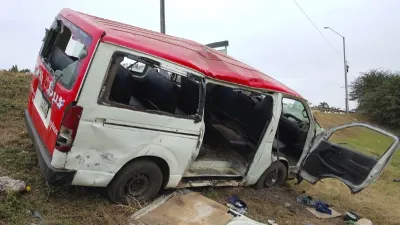 Le taxi-bus au sortir de l’impact mortel