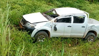 Véhicule accidenté à Tchibanga