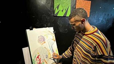 Le jeune peintre Thomas Belval