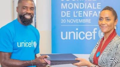 Capitaine des Panthères, Bruno Ecuele Manga  a signé un partenariat avec le Fonds des Nations unies pour l'enfance (Unicef). © DR 